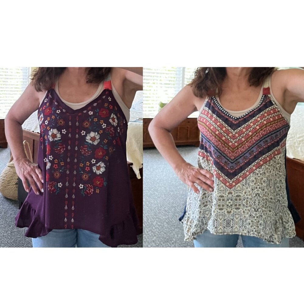 TWO Rewind Summer Tank Tops with Ruffle Hem for the Price of One!